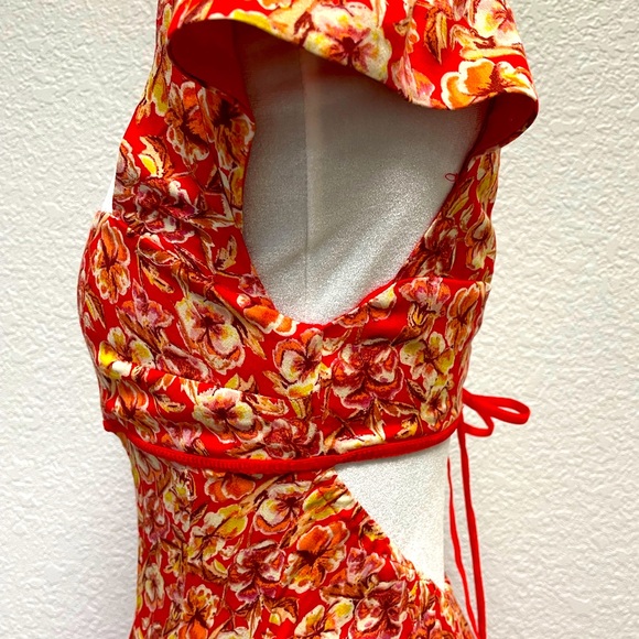 Free People Strawberry Combo Mini summer Dress, NWT, floral print, XS, open back - Picture 16 of 16